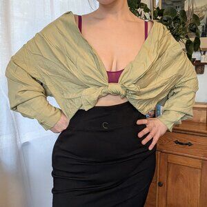 New York Studio - 90s 100% silk tunic - sage - Medium